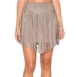 Excellent condition Show Me Your Mumu fringe suede skirt